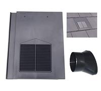 Klober Profile-Line® Flat Tile Vent with 100mm Pipe Adaptor - for Marley Modern, Redland Mini Stonewold & Sandtoft Calderdale Tiles (Grey)