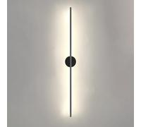 Klobvtt Black Linear Wall Sconce Lighting Minimalist Slim Stick Wall Light Fixture LED Wall Lamp Long Strip Wall Mount Lights Indoor Wall Washer for Living Room Bedroom Corridor