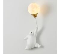 Klobvtt Cartoon Bear Wall Light Balloon Wall Lamp Children's Room Wall Lamp Fairy Wall Mount Lighting Fixture G9 Hardwired Sconces for Girls Boys Room Kids Bedroom Decoration