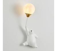 Klobvtt Cartoon Bear Wall Light Balloon Wall Lamp Children's Room Wall Lamp Fairy Wall Mount Lighting Fixture G9 Hardwired Sconces for Girls Boys Room Kids Bedroom Decoration