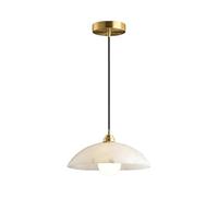 Klobvtt Dome Alabaster Pendant Lighting Fixture Natural Marble Hanging Ceiling Lamp Modern Brass Suspension Light, 11.8'' Single Kitchen Island Lights Bedroom Pendant Lamps