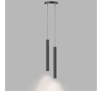 Klobvtt Modern Pendant Light Black Tube Hanging Lamp 2-lights Chandelier Ceiling Lighting Fixture 6W Suspension Lamps for Living Room Cafe Bar Bedroom Bedside Drop Ceiling Lights
