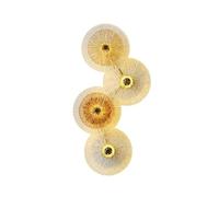 Klobvtt Round Glass Wall Light Postmodern Gold Wall Sconce Lotus Leaf Wall Mounted Lamp, Art Deco Wall Sconces Lighting Fixture for Living Room Bedroom Hallway Restaurant