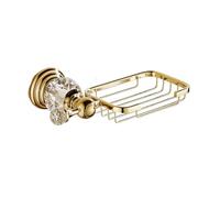 Klobvtt Shower Soap Holder Soap Saver Gold Soap Basket Crystal Soap Dish Holder, Modern Wall Mounted Bathroom Storage Soap Holder Organizer Kitchen Draining Soap Holders