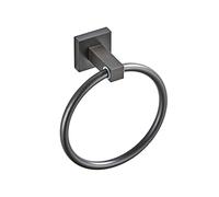 Klobvtt Towel Ring Grey, Hand Towel Holder Ring Hanger for Bathroom Kitchen, Metal Round Towel Shelf Wall Mounted Towel Rack, Space Aluminum 16cm (6.29inch) Hardware Pendant