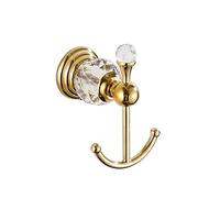 Klobvtt Wall Mounted Crystal Towel Hook, Bathroom Bath Towel Hooks, Gold Robe Hooks, for Restroom Clothing Hooks for Bedroom Key Hanger Hooks, Clothes Closet Wall Mount Kitchen