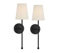 Klobvtt Wall Sconces Set of 2 White Fabric Wall Sconce Lighting Industrial Wall Mount Light Bedroom Bedside Wall Lamp Vintage E27 Wall Lights for Living Room Bedroom Bedside