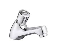 Klobvtt Water Saver Faucet Push Button Taps, Chrome Plated Self Closing Water Saving Time Delay Faucets, Single Cold Water Basin Sink Taps for Home Kitchen, Bathroom, Hotel