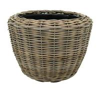 Klocke Plant Basket Grey Round 55cm Willow for Garden Planter Indoor Outdoor Decoration