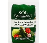 Klodawa Natural White Salt 1.1kg - Premium Polish Rock Salt - Pure, Unrefined, Additive-Free - Ideal for Cooking, Pickling, Fermenting & Food Preservation