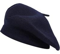 Klong Women Wool Beret Hat French Style Solid Color - Blue - Free size