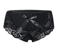 KLONKEE Lace Knickers for Women Plus Size Cheeky Panties Stretchy Bikini Briefs Ladies Hipster Underwear French Panties Sheer Mesh Women's Lace Knickers （Black, Medium