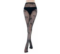 KLONKEE Womens Sexy Vintage Heart Polka Dot Pantyhose Gothic Style Jacquard Fishnet Tights Mesh Stockings Clubwear