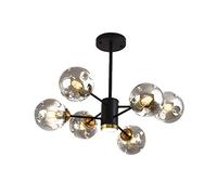 KLONWG 12-Light Glass Globe Sputnik Chandelier Mid-Century Modern Black and Gold Ceiling Light Fixture Vintage Hanging Pendant Light for Living Room Farmhouse Dining Room-Black 1 6t