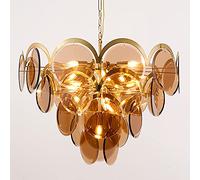 KLONWG Chandelier Modern Crystal Chandeliers, LED Ceiling Pendant Lamps are Adjustable Height, Suitable for Dining Rooms, Kitchen Islands, Bedrooms and Living Rooms