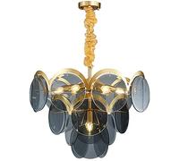 KLONWG Chandelier Modern Crystal Chandeliers, LED Ceiling Pendant Lamps are Adjustable Height, Suitable for Dining Rooms, Kitchen Islands, Bedrooms and Living Rooms