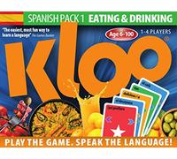 KLOO Learn Spanish Card Game Age 6+ | Eating & Drinking Theme | Language Fun for Family Kids Adults & School | 2 Decks of Coloured Vocabulary Word Cards Make Sentences in a Flash | 1-4 Players