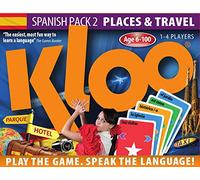 KLOO Learn Spanish Card Game | Places & Travel | 2 Decks | 1-4 Players | Fun Spanish Learning Game for Families, Kids & Adults | Build Sentences, Speak Aloud, Score Points & Learn as You Play