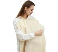 Kloovete Muslin Nursing Cover for Baby Breastfeeding, Breathable Soft Muslin Cotton Breastfeeding Apron & Shawl with Wooden Hoop for Mother Nursing Apron, Multi-use Car Seat Stroller Cover