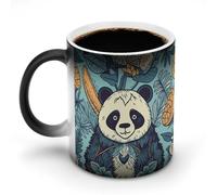 KLOPH 12Oz Ceramic Mug Thermochromic Coffee Cup Personalized Color Changing Tea Cups Novelty Leaves And Pineapple Coffee Mug