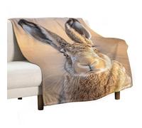 KLOPH A Brown Hare Throw Blanket 50"x70" Flannel Fluffy Warm Blanket for Couch, Reversible Plush Blanket for Bed, Comfy Fuzzy Blanket for Sofa, Plush Lightweight Blankets for All Season