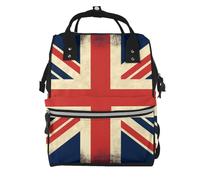 KLOPH Airplane Flying Diaper Bag Backpack Mommy Bag Multifunction Travel Maternity Baby Changing Bags, Uk Flag, One Size