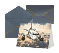 KLOPH Airplane Flying Greeting Card with Envelopes Blank Thank You Cards Cute Blank Notecards Birthday Card Mother's DayCard Wedding Christmas Halloween All Occasion Greeting Cards