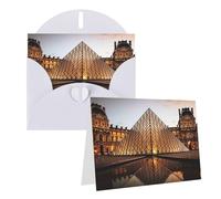 KLOPH All Occasion Greetings Cards with Envelopes Thinking of You Card Blank Note Card Louvre Museum in Paris Greeting Cards for Birthday, Baby Shower, Congratulations Wedding ThankYouCard
