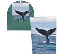 KLOPH All Occasion Greetings Cards with Envelopes Thinking of You Card Blank Note Card Whale Tail Greeting Cards for Birthday, Baby Shower, Congratulations Wedding Thank Youcard