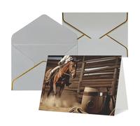 KLOPH American West Rodeo Greeting Card with Envelopes Blank Thank You Cards Cute Blank Notecards Birthday Card Mother's DayCard Wedding Christmas Halloween All Occasion Greeting Cards