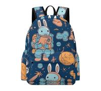 KLOPH Bunny And Spaceship Travel Backpack for Men Women 15.6 Inch Laptop Backpacks Carry On Backpack Work Business Backpacks