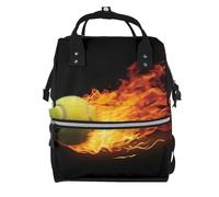 KLOPH Burning Football Diaper Bag Backpack Mommy Bag Multifunction Travel Maternity Baby Changing Bags, Burning Tennis Pictures, One Size