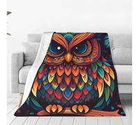 KLOPH Color owl Pattern Throw Blanket 80"x60" Flannel Fluffy Warm Blanket for Couch, Reversible Plush Blankets for Bed, Comfy Fuzzy Blanket for Sofa, Plush Lightweight-Blankets for All Season