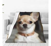 KLOPH Cute Chihuahua Throw Blanket 80"x60" Flannel Fluffy Warm Blanket for Couch, Reversible Plush Blankets for Bed, Comfy Fuzzy Blanket for Sofa, Plush Lightweight-Blankets for All Season