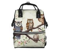 KLOPH Owls On A Branch Diaper Bag Backpack Mommy Bag Multifunction Travel Maternity Baby Changing Bags