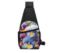 KLOPH Pansy Perfection Sling Bag for Women Men Sling Backpack Crossbody Chest Bag for Hiking Travel Fanny Pack