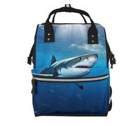 KLOPH Pikes Peak Colorado Diaper Bag Backpack Mommy Bag Multifunction Travel Maternity Baby Changing Bags, Ocean Sea Animal Shark, One Size