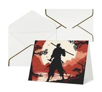 KLOPH Samurai Greeting Card with Envelopes Blank Thank You Cards Cute Blank Notecards Birthday Card Mother's DayCard Wedding Christmas Halloween All Occasion Greeting Cards