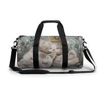 KLOPH Sports Gym Bag for Women Men Travel Duffel Bag Three Cats Sleeping Weekender Bag Canvas Carry on Overnight Bag for Travel Swimming Fitness Workout Sports Duffle Bag, 17.7in/9in/9in, style,