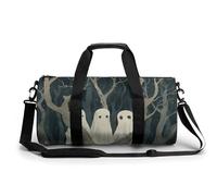 KLOPH Sports Gym Bag for Women Men Travel Duffel Bag Three White Ghosts Weekender Bag Canvas Carry on Overnight Bag for Travel Swimming Fitness Workout Sports Duffle Bag, 17.7in/9in/9in, style, style,