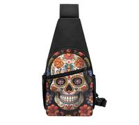 KLOPH Sugar Skulls Sling Bag for Women Men Sling Backpack Crossbody Chest Bag for Hiking Travel Fanny Pack