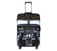 KLOPH Travel Luggage Cover Suitcase Protector Elastic Washable Airplane Cockpit Suitcase Cover Anti-scratch Spandex Baggage Covers Fits 18-32 Inch Luggage, Black, Medium