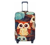 KLOPH Travel Luggage Cover Suitcase Protector Elastic Washable Anime Owl Suitcase Cover Anti-scratch Spandex Baggage Covers Fits 18-32 Inch Luggage, Black, M