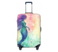 KLOPH Travel Luggage Cover Suitcase Protector Elastic Washable Beautiful Mermaid tail Suitcase Cover Anti-scratch Spandex Baggage Covers Fits 18-32 Inch Luggage, Black, M