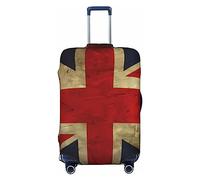 KLOPH Travel Luggage Cover Suitcase Protector Elastic Washable British Flag Suitcase Cover Anti-scratch Spandex Baggage Covers Fits 18-32 Inch Luggage, Black, M