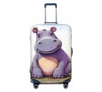 KLOPH Travel Luggage Cover Suitcase Protector Elastic Washable Butterfly and hippo Suitcase Cover Anti-scratch Spandex Baggage Covers Fits 18-32 Inch Luggage, Black, S