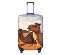 KLOPH Travel Luggage Cover Suitcase Protector Elastic Washable Camels Rest Desert Suitcase Cover Anti-scratch Spandex Baggage Covers Fits 18-32 Inch Luggage, Black, XL