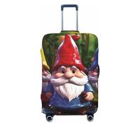 KLOPH Travel Luggage Cover Suitcase Protector Elastic Washable Colorful Gnomes Suitcase Cover Anti-scratch Spandex Baggage Covers Fits 18-32 Inch Luggage, Black, XL