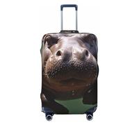 KLOPH Travel Luggage Cover Suitcase Protector Elastic Washable Diving Hippo Suitcase Cover Anti-scratch Spandex Baggage Covers Fits 18-32 Inch Luggage, Black, S