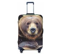 KLOPH Travel Luggage Cover Suitcase Protector Elastic Washable Grizzly bear Suitcase Cover Anti-scratch Spandex Baggage Covers Fits 18-32 Inch Luggage, Black, L